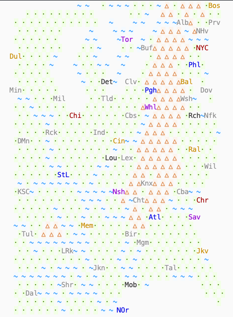 Screenshot with colored ASCII